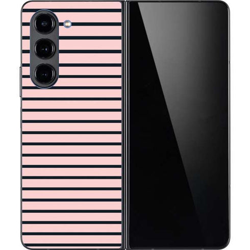 Pink and Black Stripes Galaxy Z Fold5 5G Skin